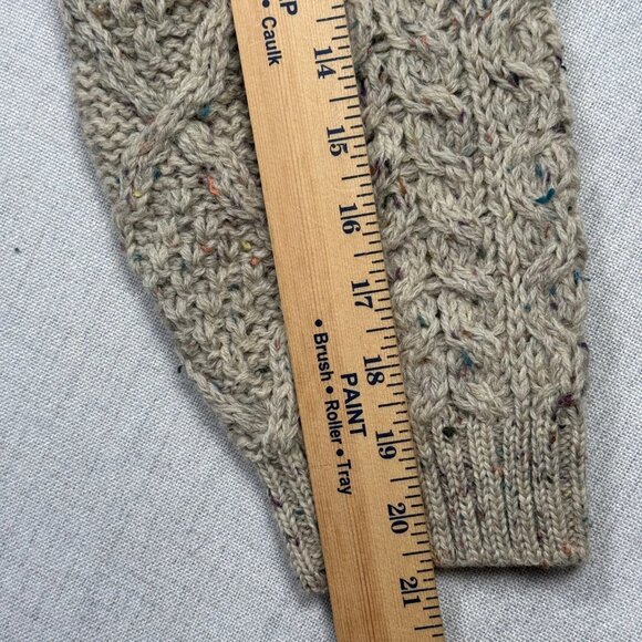 Vintage Thomas Keeling Cable Knit Sweater Speckled Wool Beige Size Chest 35" - Picture 8 of 10